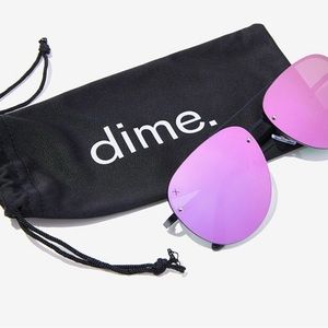 Cienega Aviator Sunglasses Matte Black Pink Mirror Brand New